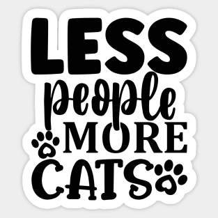 less people more CATS Sticker